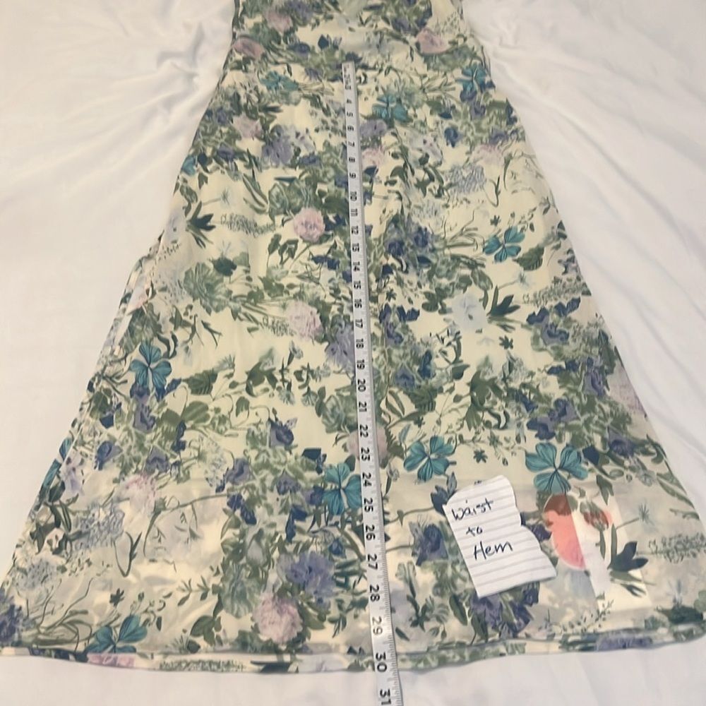 NWT Cider szXXS Floral purple green white spaghetti strap side zip dress - Picture 14 of 15